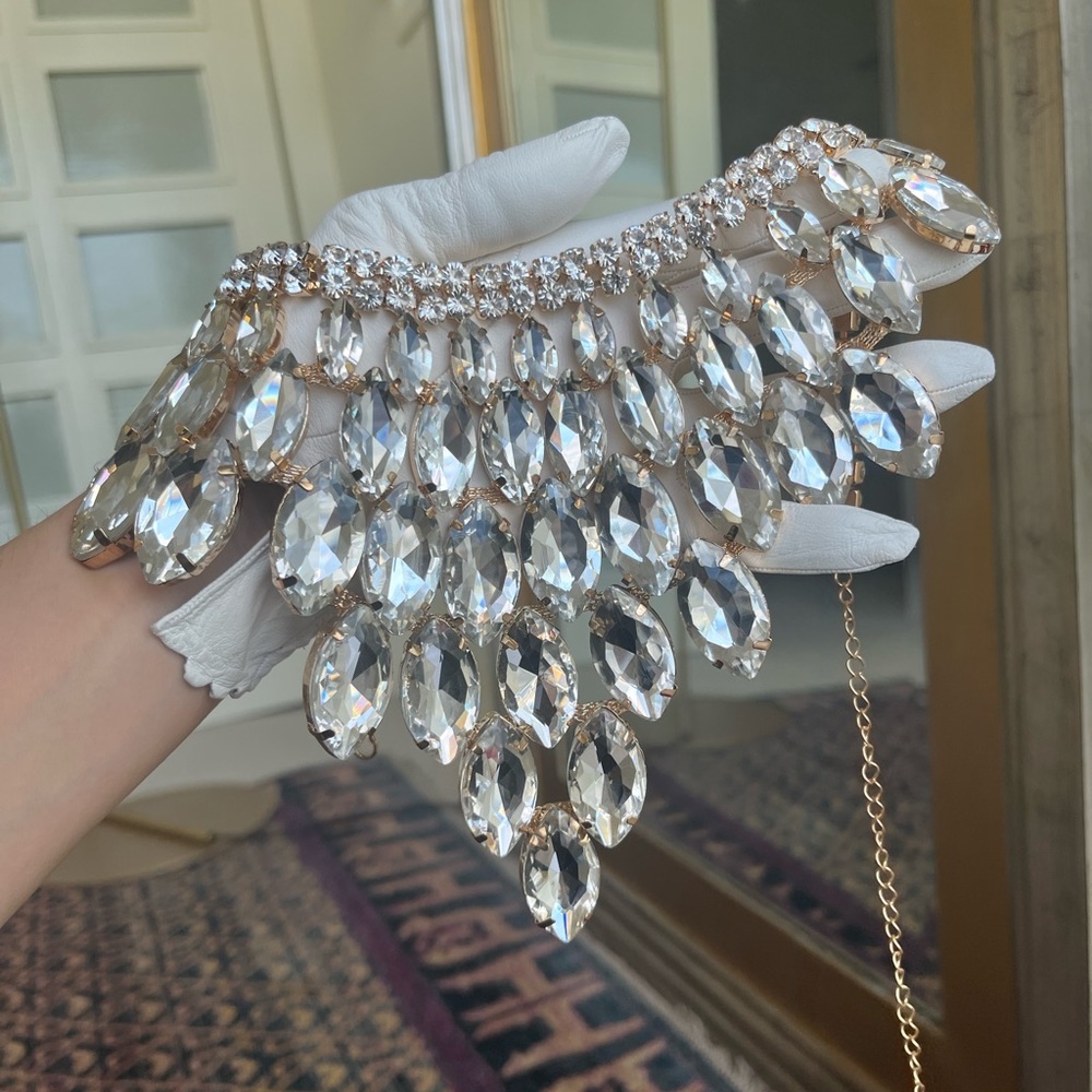 Vintage collar crystal necklace with gold clasp and adjustable length - Picture 7 of 16